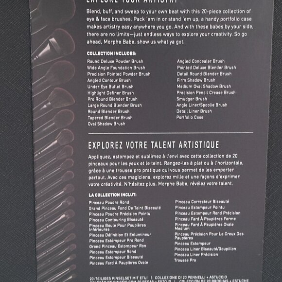 MORPHE MUA LIFE 20-PIECE BRUSH SET + CASE:NWT EYE/FACE BRUSHES - Picture 10 of 11